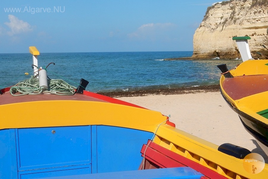 Fishing boats for hire for a cruise along the beautiful Algarve coast.