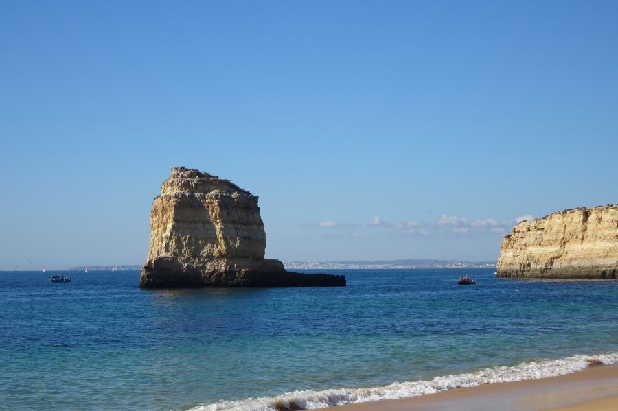 One of the beaches on the Algarve coast