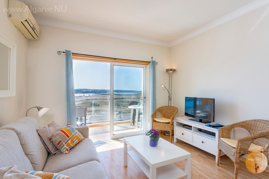 Living room with double sofa bed. Easy to unfold.